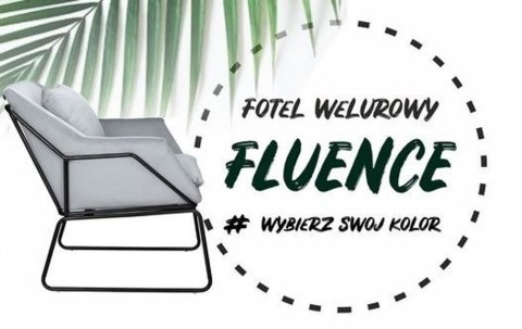 Fotel welurowy FLUENCE szary Fotel welurowy FLUENCE szary