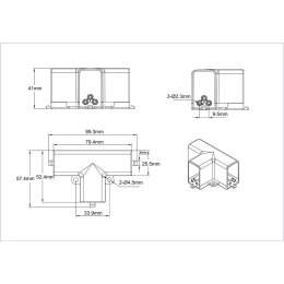Łącznik T mechaniczny do oświetlenia modułowego Geometric System New