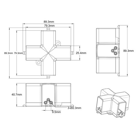 Łącznik X mechaniczny do oświetlenia modułowego Geometric System New Łącznik X mechaniczny do oświetlenia modułowego Geometric System New