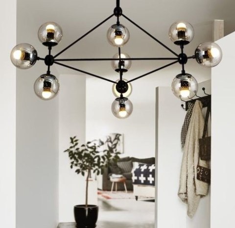 Lampa wisząca ASTRIFERO-10 bursztynowo czarna 90 cm Lampa wisząca ASTRIFERO-10 bursztynowo czarna 90 cm