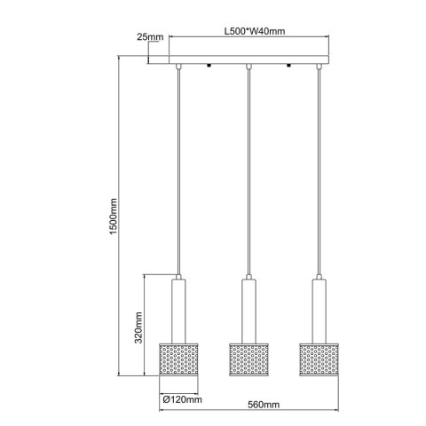 Lampa wisząca Amo czarna 3xE27 Lampa wisząca Amo czarna 3xE27