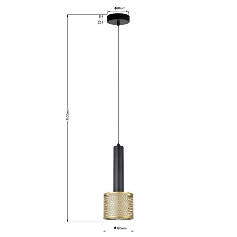 Lampa wisząca Amo złoto-czarna 1xE27 Lampa wisząca Amo złoto-czarna 1xE27