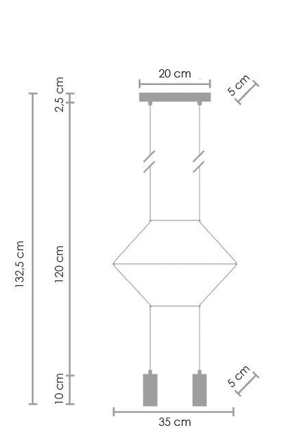 Lampa wisząca LINEA-2 czarna 35 cm Lampa wisząca LINEA-2 czarna 35 cm