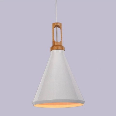 Lampa wisząca NORDIC WOODY biało drewniana 25 cm Lampa wisząca NORDIC WOODY biało drewniana 25 cm