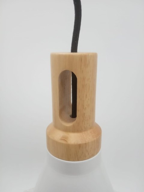 Lampa wisząca NORDIC WOODY biało drewniana 25 cm Lampa wisząca NORDIC WOODY biało drewniana 25 cm