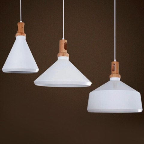 Lampa wisząca NORDIC WOODY biało drewniana 25 cm Lampa wisząca NORDIC WOODY biało drewniana 25 cm