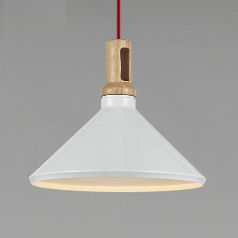 Lampa wisząca NORDIC WOODY biało-drewniana 35 cm Lampa wisząca NORDIC WOODY biało-drewniana 35 cm