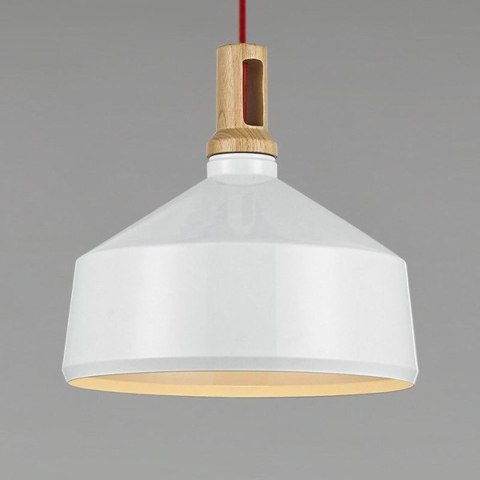 Lampa wisząca NORDIC WOODY biało drewniana 35 cm Lampa wisząca NORDIC WOODY biało drewniana 35 cm