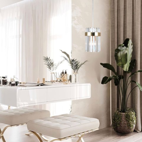 Lampa wisząca Vetro 1 złota 1xE14 Lampa wisząca Vetro 1 złota 1xE14