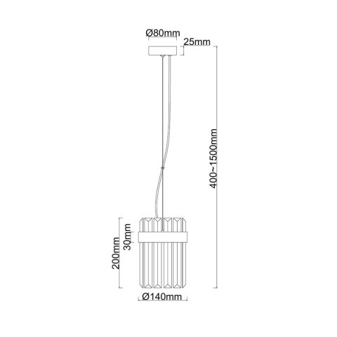 Lampa wisząca Vetro 1 złota 1xE14 Lampa wisząca Vetro 1 złota 1xE14