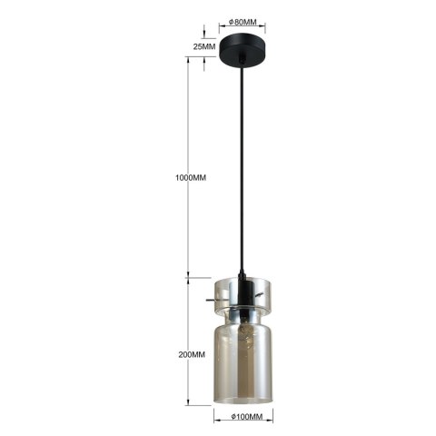 Pojedyncza lampa wisząca Nivio dymna 1xE27 Pojedyncza lampa wisząca Nivio dymna 1xE27