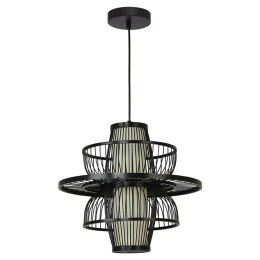 Ratanowa lampa wisząca Astra czarna 1xE27