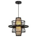 Ratanowa lampa wisząca Astra czarna 1xE27