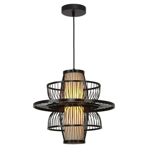 Ratanowa lampa wisząca Astra czarna 1xE27 Ratanowa lampa wisząca Astra czarna 1xE27