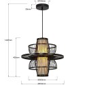 Ratanowa lampa wisząca Astra czarna 1xE27