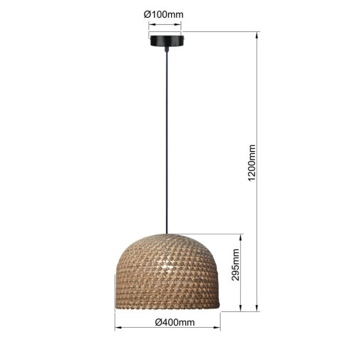 Ratanowa lampa wisząca Kanso 40 cm jasne drewno 1xE27 Ratanowa lampa wisząca Kanso 40 cm jasne drewno 1xE27