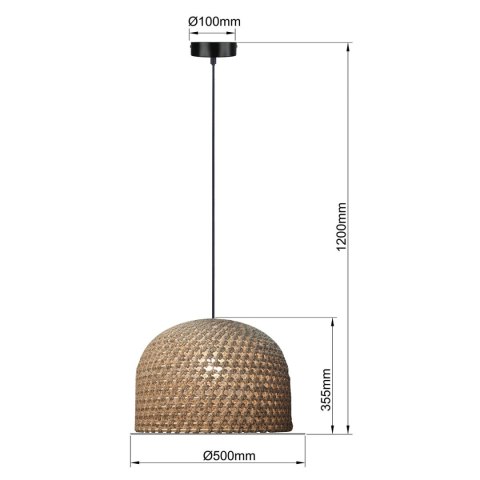 Ratanowa lampa wisząca Kanso 50 cm jasne drewno 1xE27 Ratanowa lampa wisząca Kanso 50 cm jasne drewno 1xE27