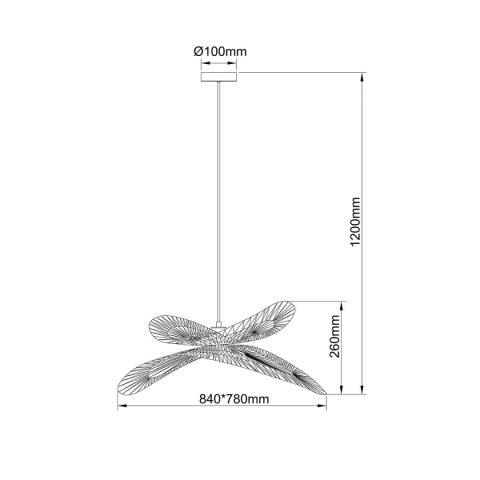 Rattanowa lampa wisząca Raya naturalna 1xE27 Rattanowa lampa wisząca Raya naturalna 1xE27