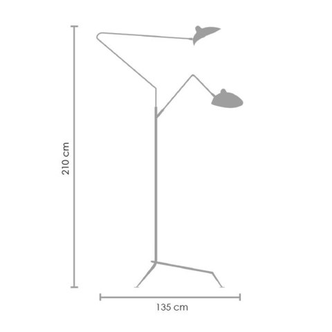 Lampa podłogowa CRANE-3F czarna 210 cm Lampa podłogowa CRANE-3F czarna 210 cm