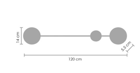 Lampa ścienna CLEX - 2 LED czarna 120 cm Lampa ścienna CLEX - 2 LED czarna 120 cm