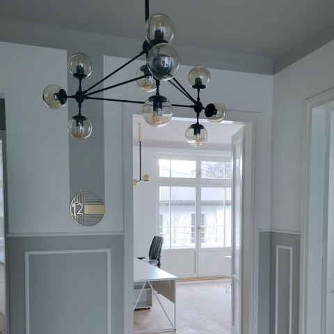 Lampa wisząca ASTRIFERO-10 transparentno czarna 90 cm Lampa wisząca ASTRIFERO-10 transparentno czarna 90 cm