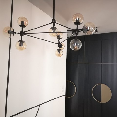 Lampa wisząca ASTRIFERO-10 transparentno czarna 90 cm Lampa wisząca ASTRIFERO-10 transparentno czarna 90 cm