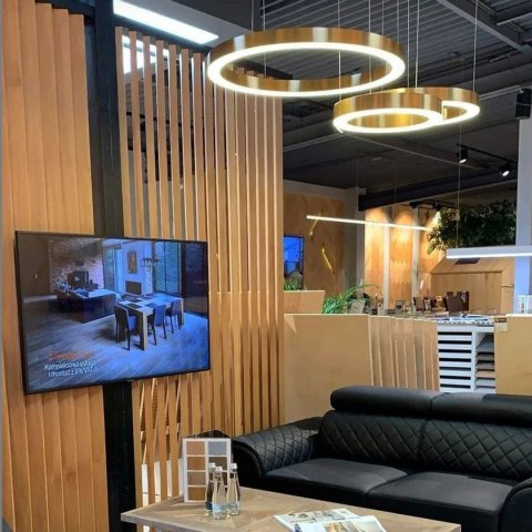 Lampa wisząca CIRCLE 40+60 LED mosiądz na 1 podsufitce Lampa wisząca CIRCLE 40+60 LED mosiądz na 1 podsufitce