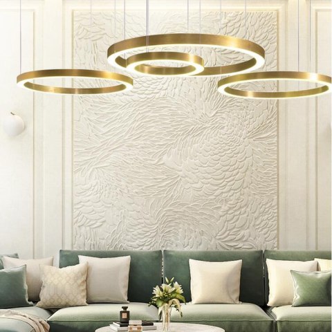 Lampa wisząca CIRCLE 60+80+80 LED mosiądz na 1 podsufitce Lampa wisząca CIRCLE 60+80+80 LED mosiądz na 1 podsufitce