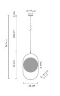 Lampa wisząca ELIPSE L LED czarna 65 cm