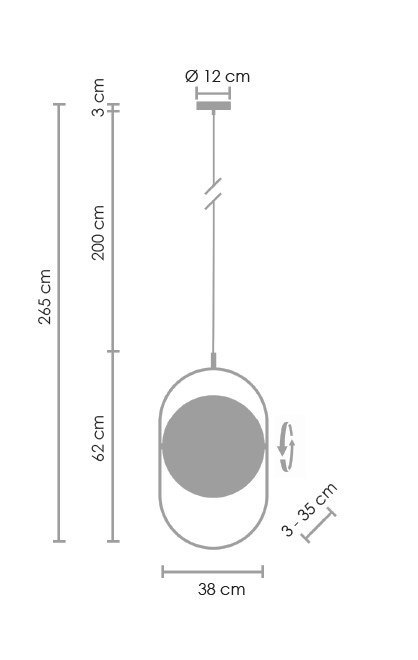 Lampa wisząca ELIPSE L LED czarna 65 cm Lampa wisząca ELIPSE L LED czarna 65 cm