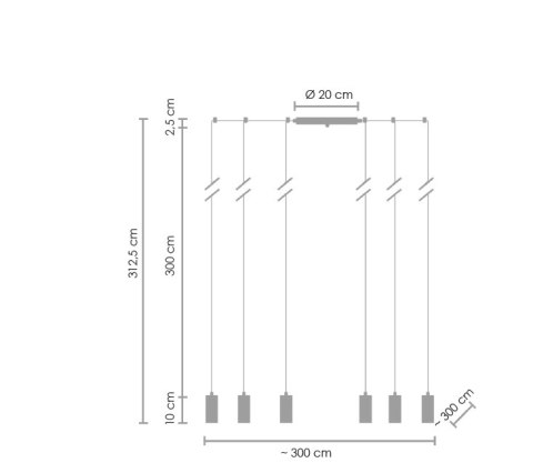 Lampa wisząca LINEA-9 czarna Lampa wisząca LINEA-9 czarna