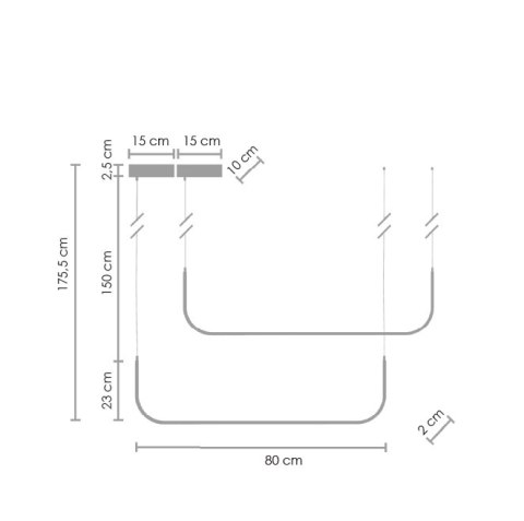 Lampa wisząca MINIMA-2 led czarna 80 cm Lampa wisząca MINIMA-2 led czarna 80 cm