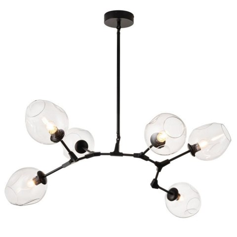 Lampa wisząca MODERN ORCHID-6 transparentno czarna 130 cm Lampa wisząca MODERN ORCHID-6 transparentno czarna 130 cm