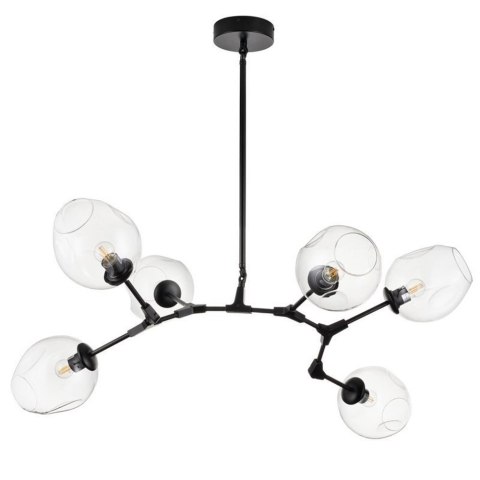 Lampa wisząca MODERN ORCHID-6 transparentno czarna 130 cm Lampa wisząca MODERN ORCHID-6 transparentno czarna 130 cm