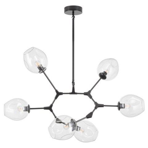 Lampa wisząca MODERN ORCHID-6 transparentno czarna 130 cm Lampa wisząca MODERN ORCHID-6 transparentno czarna 130 cm
