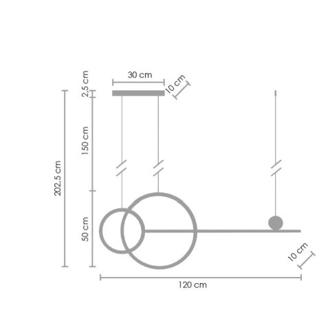 Lampa wisząca NEW AGE LED czarna 120 cm Lampa wisząca NEW AGE LED czarna 120 cm