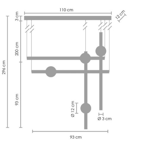 Lampa wisząca O-LINE L-4 LED mosiądz 110 cm Lampa wisząca O-LINE L-4 LED mosiądz 110 cm