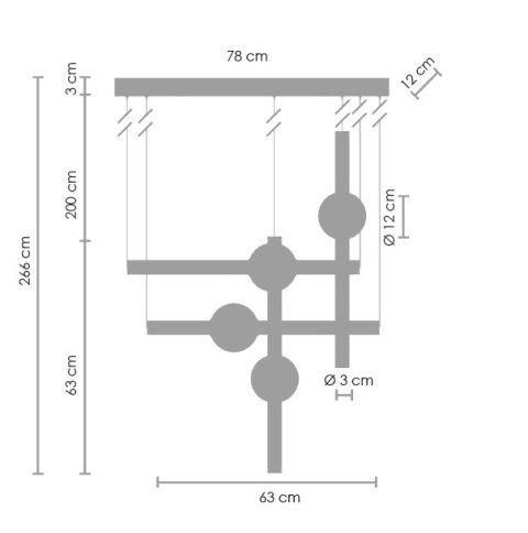 Lampa wisząca O-LINE S-4 LED mosiądz 79 cm Lampa wisząca O-LINE S-4 LED mosiądz 79 cm