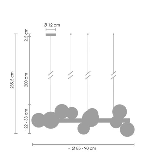 Lampa wisząca ORION czarna 85 cm Lampa wisząca ORION czarna 85 cm