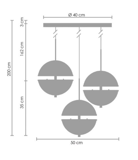 Lampa wisząca SFERA-3 LED złota 50 cm Lampa wisząca SFERA-3 LED złota 50 cm