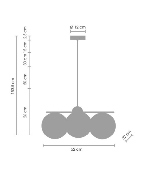 Lampa wisząca VENUS-3 przydymiona 60 cm Lampa wisząca VENUS-3 przydymiona 60 cm