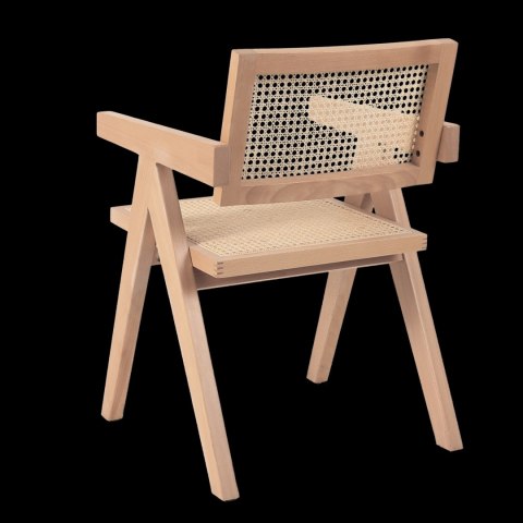 Krzesło BOHO drewniane w kolorze naturalnym z podłokietnikami Krzesło BOHO drewniane w kolorze naturalnym z podłokietnikami