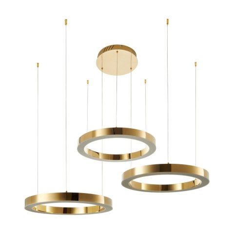Lampa wisząca CIRCLE 60+60+60 LED złoty połysk na 1 podsufitce Lampa wisząca CIRCLE 60+60+60 LED złoty połysk na 1 podsufitce