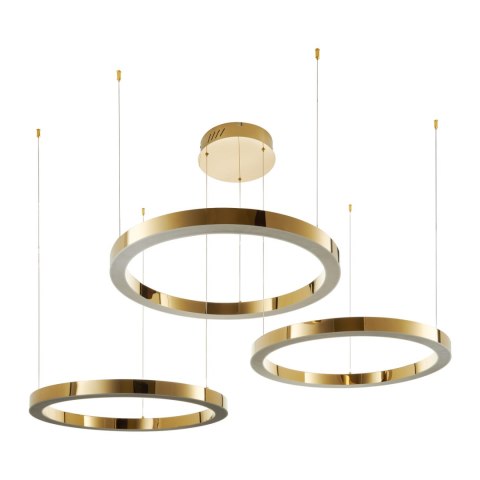Lampa wisząca CIRCLE 80+80+80 LED złoty połysk na 1 podsufitce Lampa wisząca CIRCLE 80+80+80 LED złoty połysk na 1 podsufitce