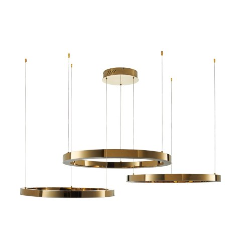 Lampa wisząca CIRCLE 80+80+80 LED złoty połysk na 1 podsufitce Lampa wisząca CIRCLE 80+80+80 LED złoty połysk na 1 podsufitce
