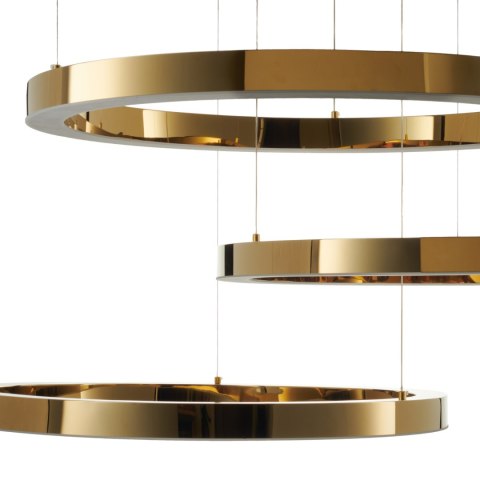 Lampa wisząca CIRCLE 80+80+80 LED złoty połysk na 1 podsufitce Lampa wisząca CIRCLE 80+80+80 LED złoty połysk na 1 podsufitce
