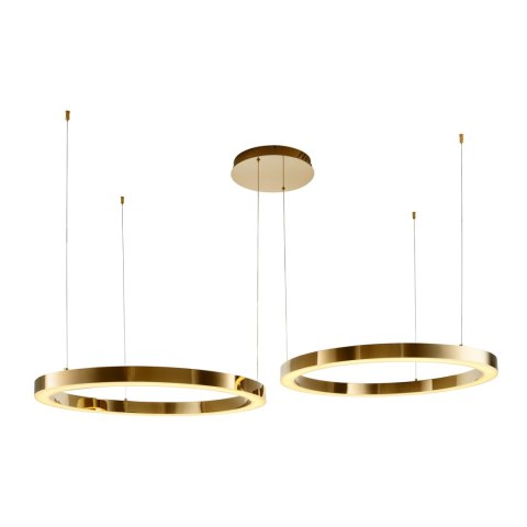 Lampa wisząca CIRCLE 80+80 LED złoty połysk na 1 podsufitce Lampa wisząca CIRCLE 80+80 LED złoty połysk na 1 podsufitce