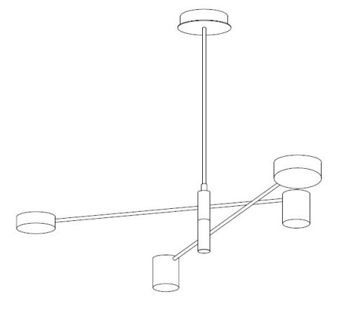 Lampa wisząca CLEX - 4P LED czarna 100 cm Lampa wisząca CLEX - 4P LED czarna 100 cm