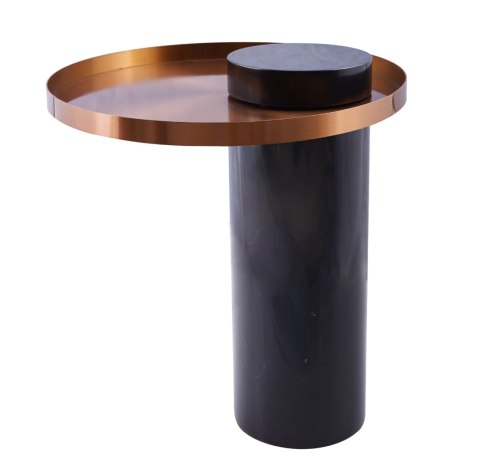 Stolik kawowy COLUMN marmurowy czarno miedziany 55 cm Stolik kawowy COLUMN marmurowy czarno miedziany 55 cm