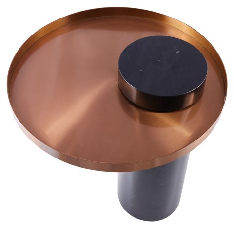 Stolik kawowy COLUMN marmurowy czarno miedziany 55 cm Stolik kawowy COLUMN marmurowy czarno miedziany 55 cm